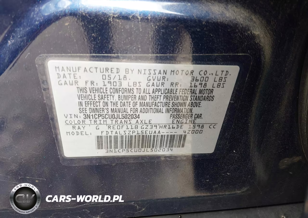 2018 Nissan Kicks Sv VIN:3N1CP5CU0JL502034 - 9