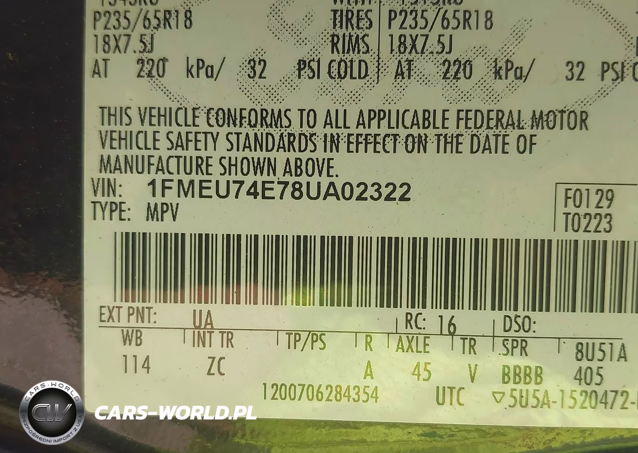 2008 Ford Explorer Eddie Bauer VIN:1FMEU74E78UA02322 - 9