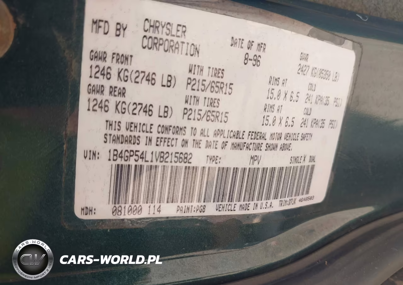 1997 Dodge Grand Caravan Le-Es VIN:1B4GP54L1VB215682 - 9