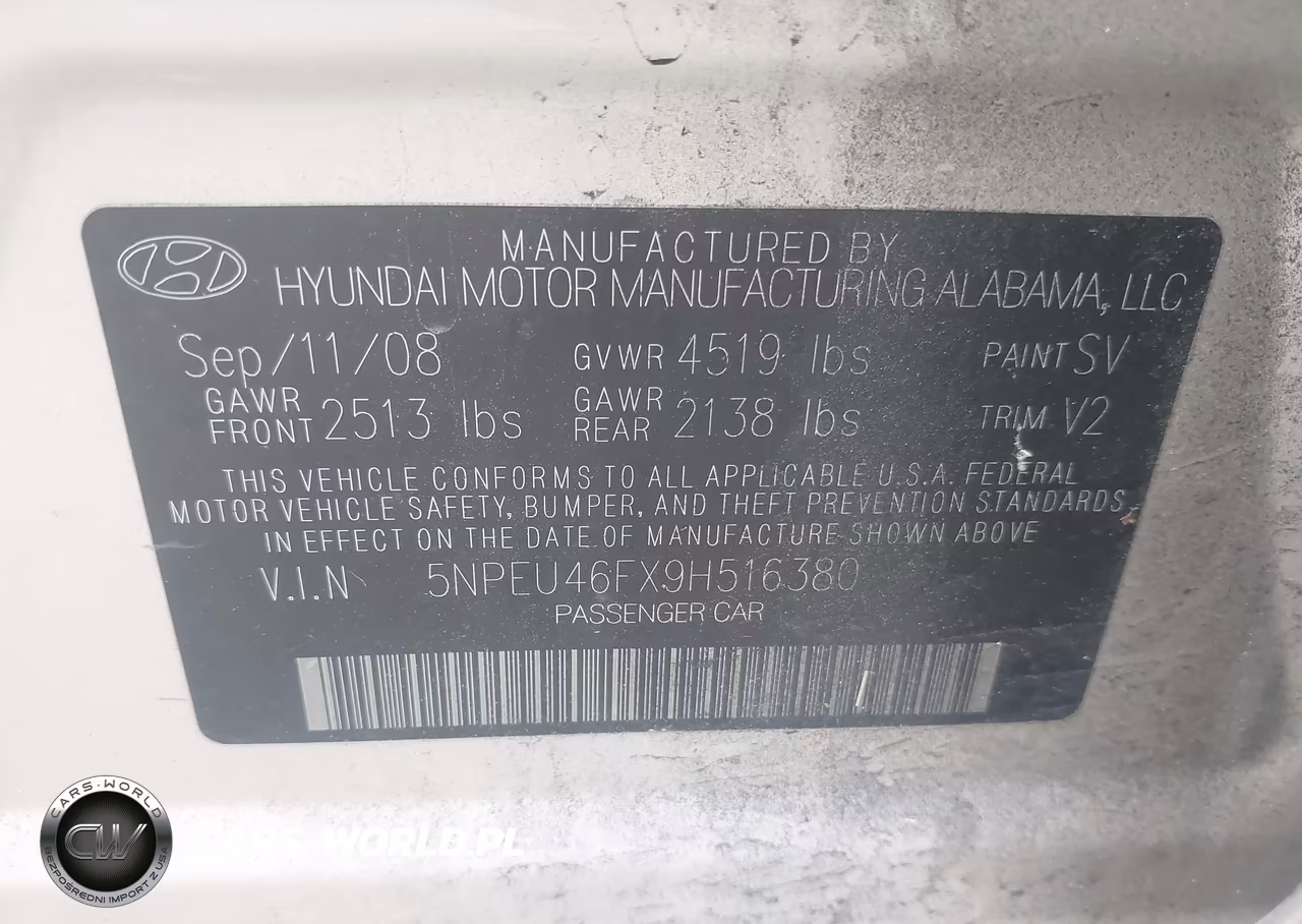 2009 Hyundai Sonata Limited V6 VIN:5NPEU46FX9H516380 - 9