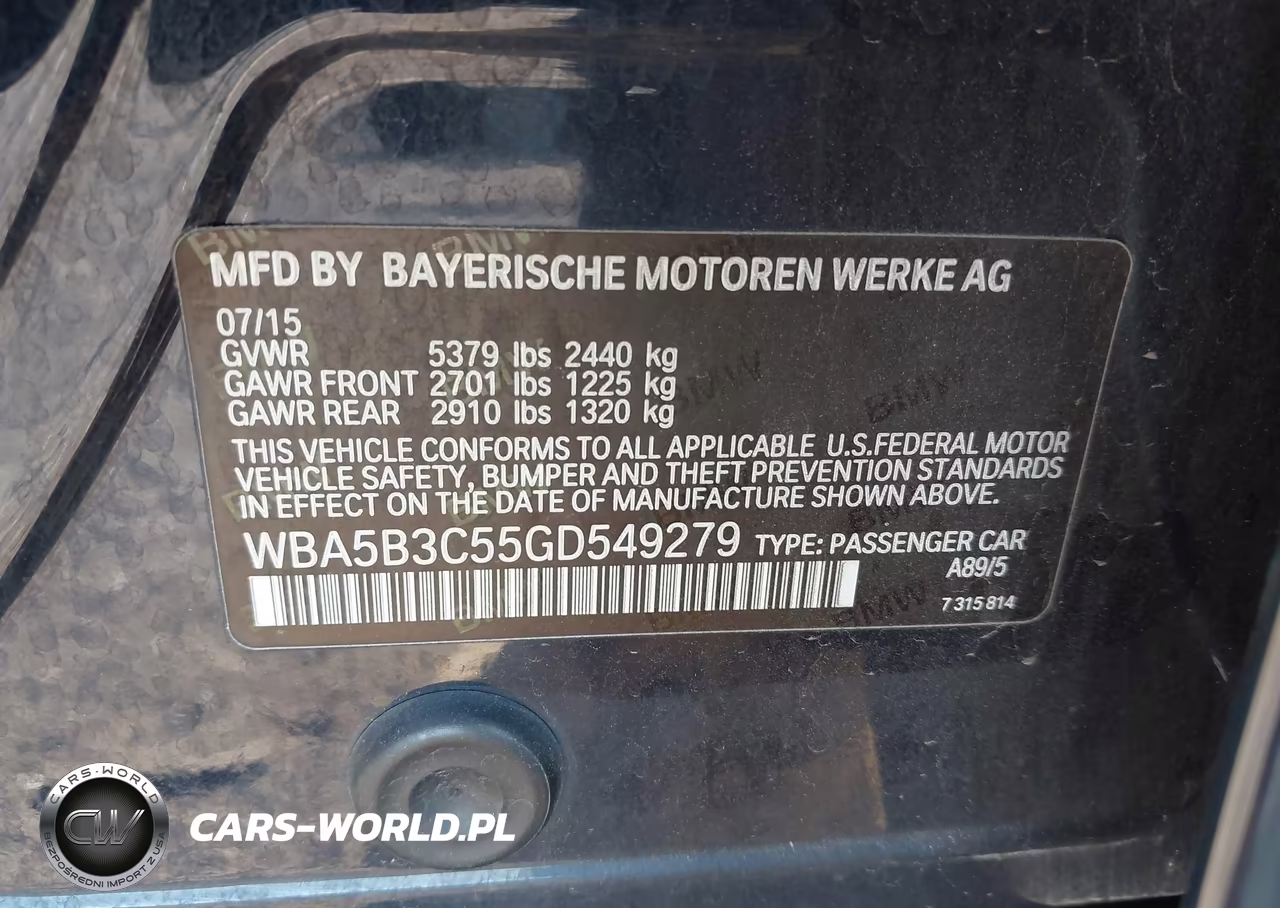 2016 BMW 535I xDrive VIN:WBA5B3C55GD549279 - 9