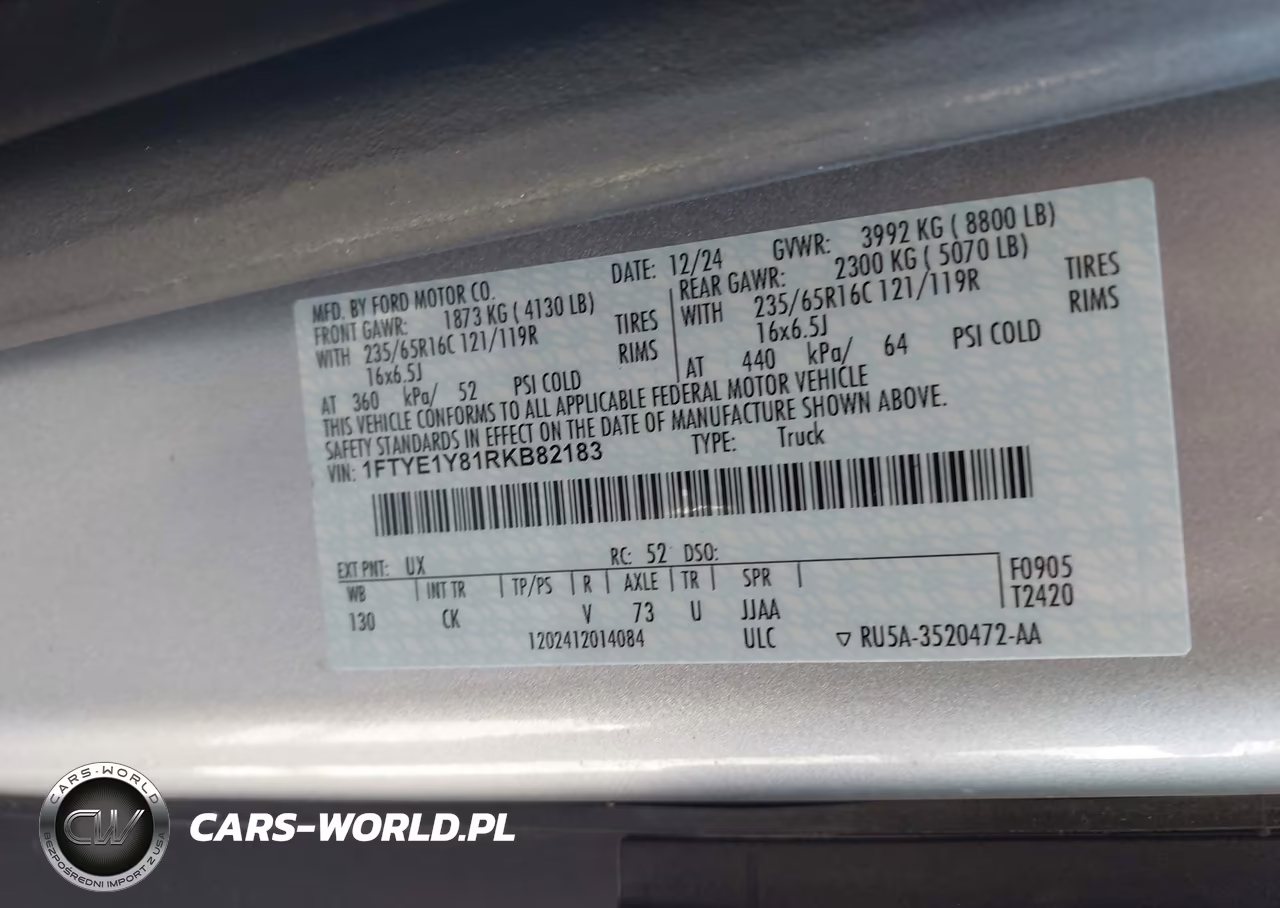 2024 Ford Transit-150 VIN:1FTYE1Y81RKB82183 - 9