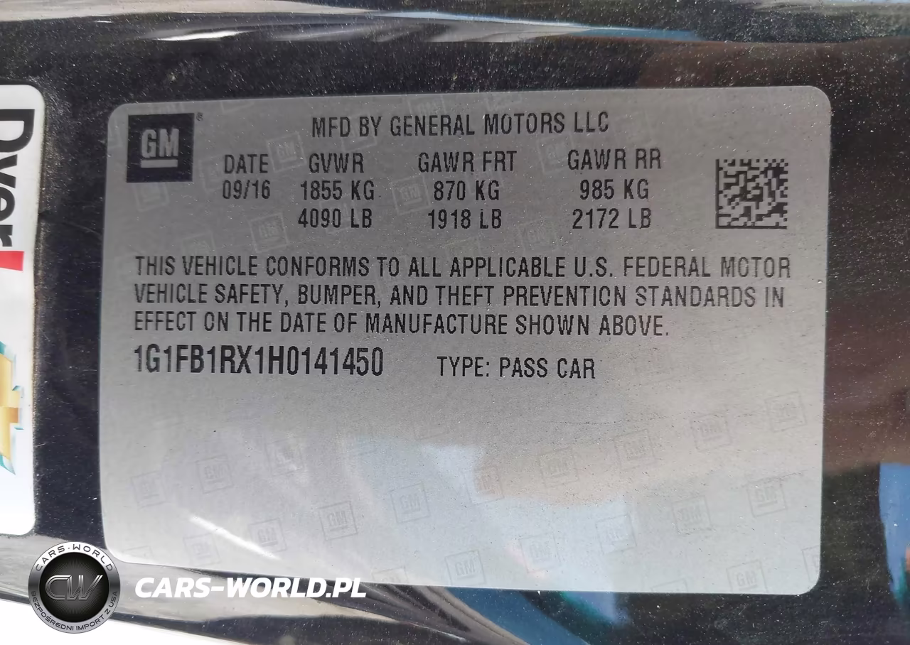 2017 Chevrolet Camaro 1Lt VIN:1G1FB1RX1H0141450 - 9