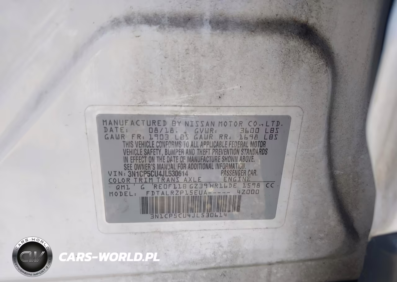 2018 Nissan Kicks S VIN:3N1CP5CU4JL530614 - 9