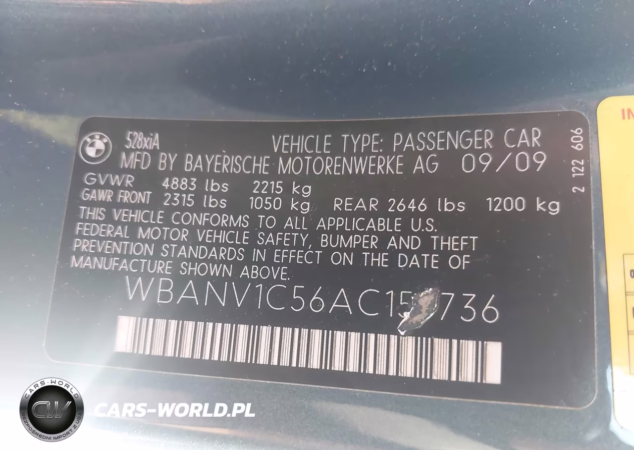 2010 BMW 528I xDrive VIN:WBANV1C56AC159736 - 9