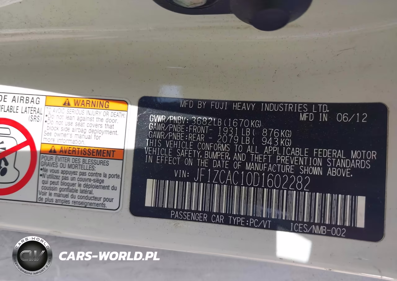 2013 Subaru Brz Limited VIN:JF1ZCAC10D1602282 - 9