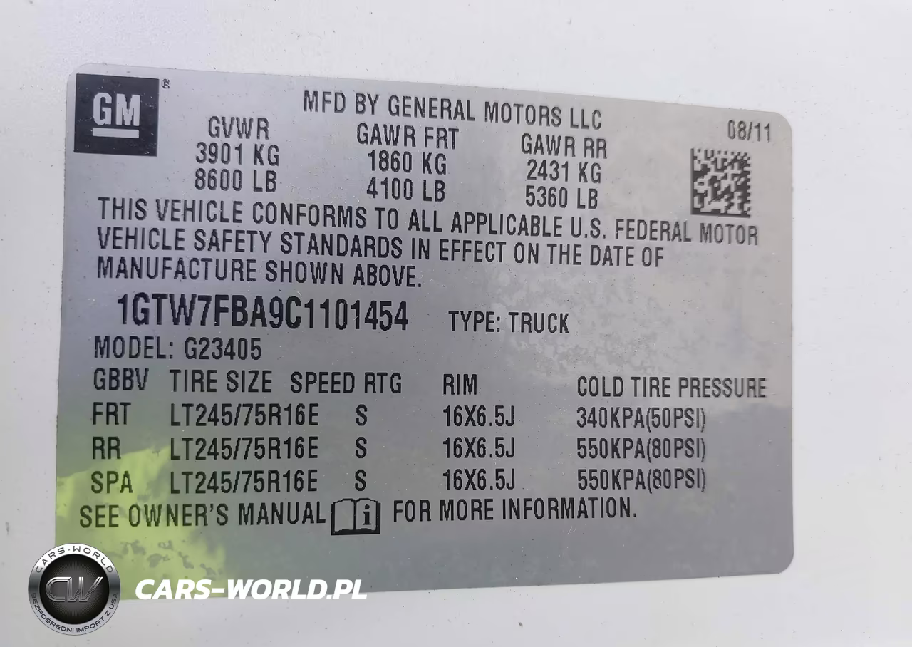 2012 GMC Savana 2500 Work Van VIN:1GTW7FBA9C1101454 - 9