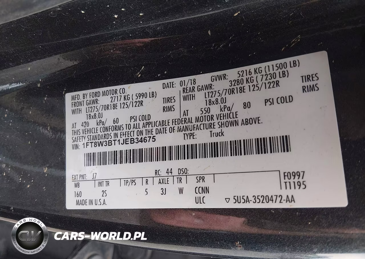 2018 Ford F-350 Xlt VIN:1FT8W3BT1JEB34675 - 8