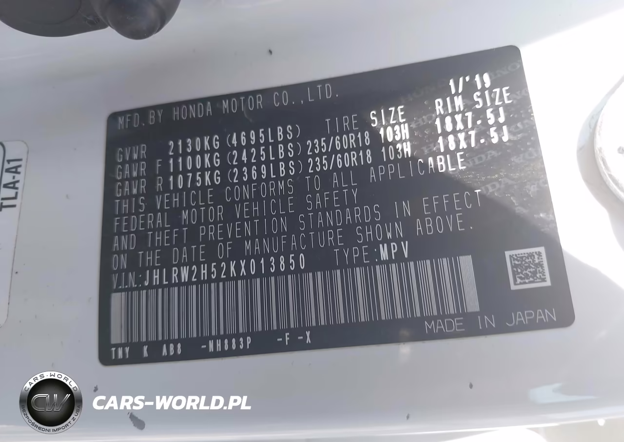 2019 Honda Cr-V Ex VIN:JHLRW2H52KX013850 - 9