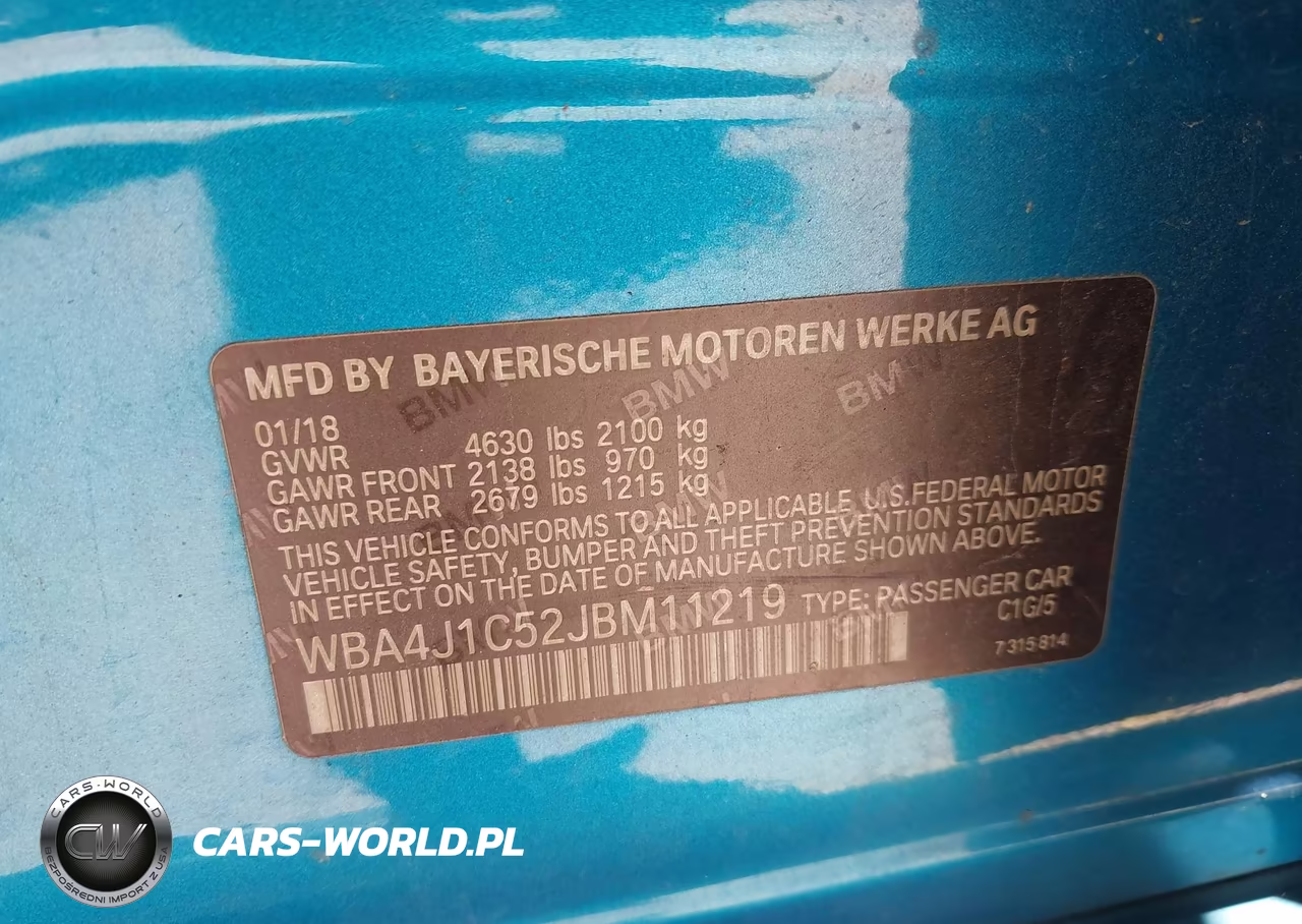 2018 BMW 430I Gran Coupe VIN:WBA4J1C52JBM11219 - 9