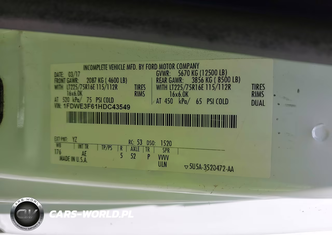 2017 Ford E-350 Cutaway VIN:1FDWE3F61HDC43549 - 8