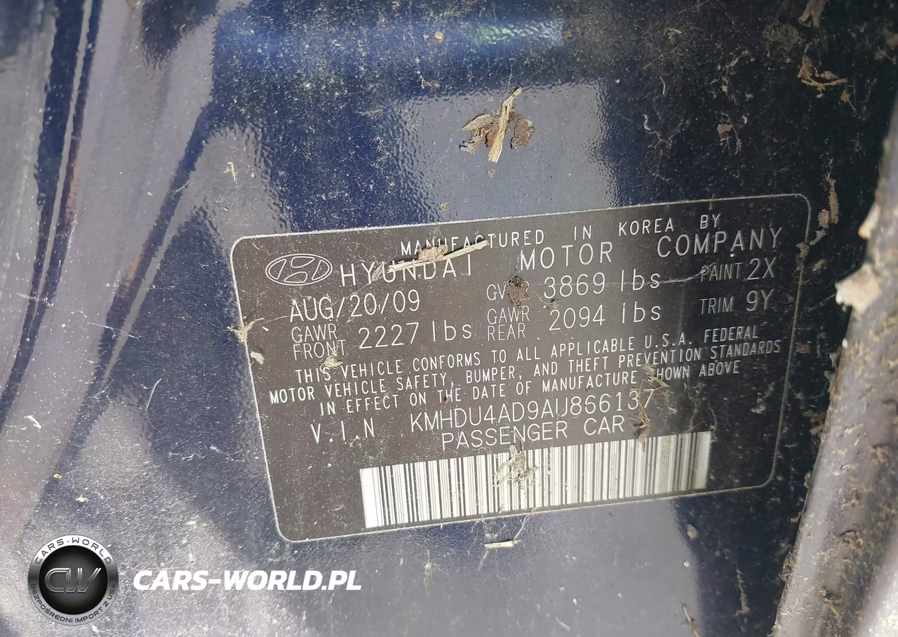 2010 Hyundai Elantra Gls VIN:KMHDU4AD9AU866137 - 9