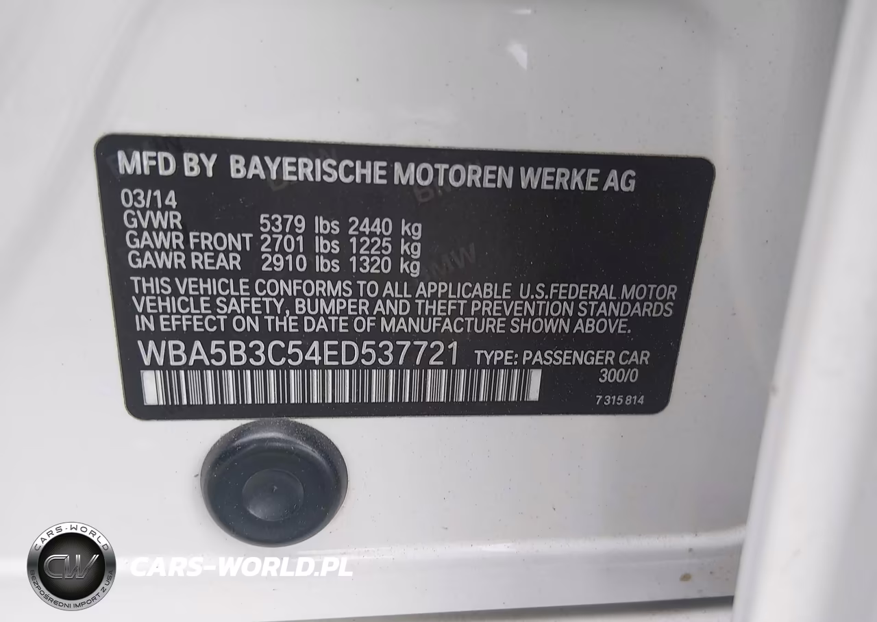 2014 BMW 535I xDrive VIN:WBA5B3C54ED537721 - 9