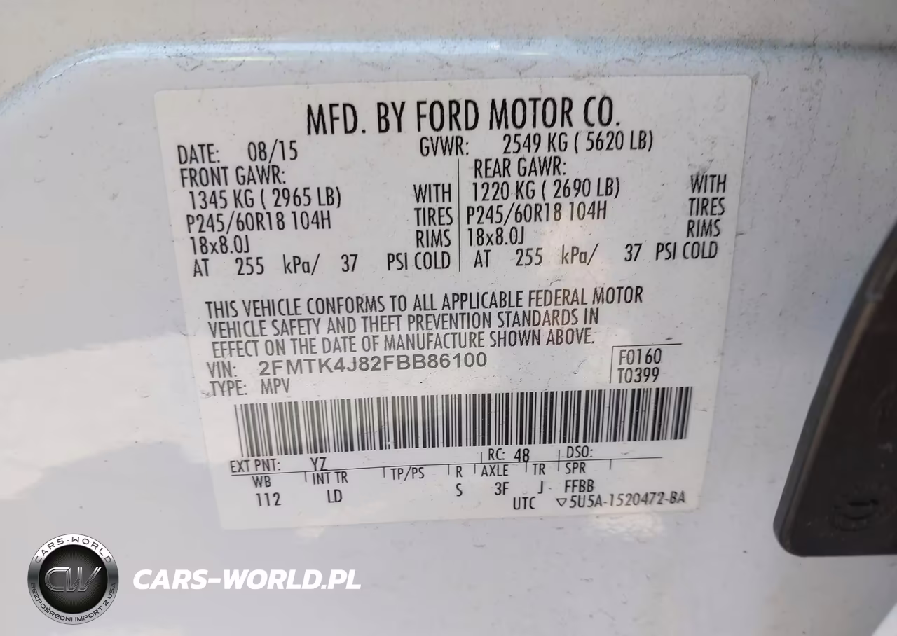 2015 Ford Edge Sel VIN:2FMTK4J82FBB86100 - 9