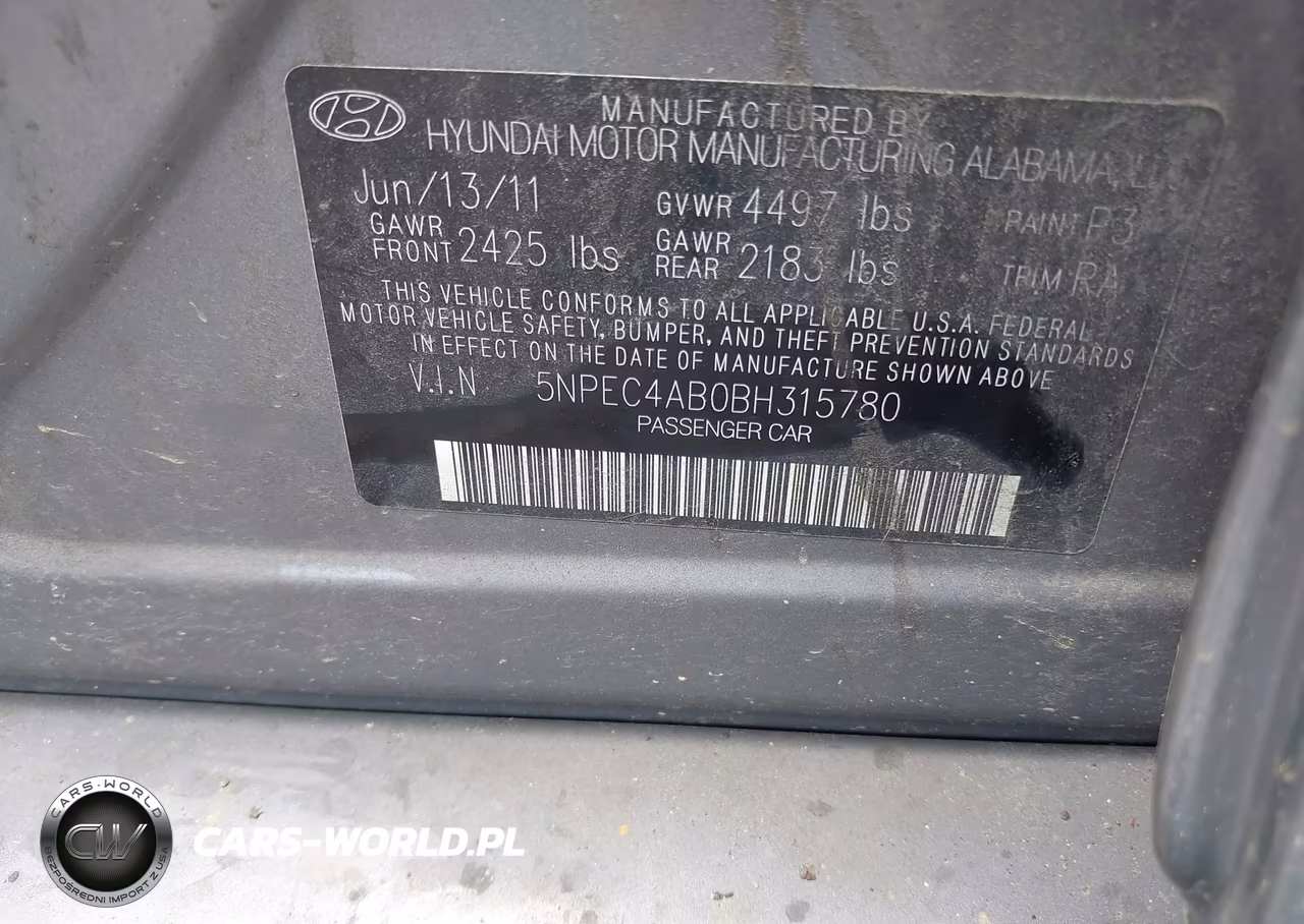 2011 Hyundai Sonata Se 2.0T VIN:5NPEC4AB0BH315780 - 9