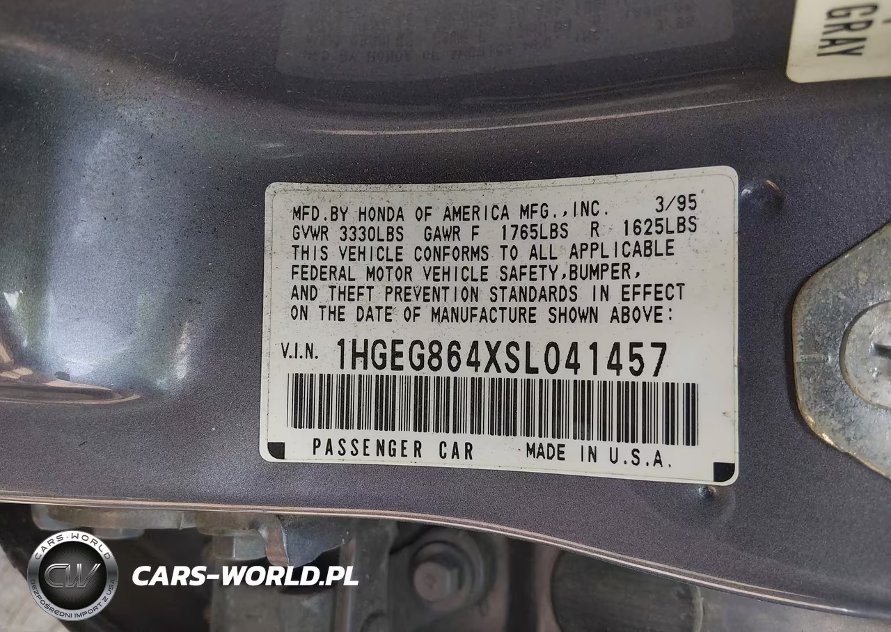 1995 Honda Civic Dx-Lx VIN:1HGEG864XSL041457 - 9