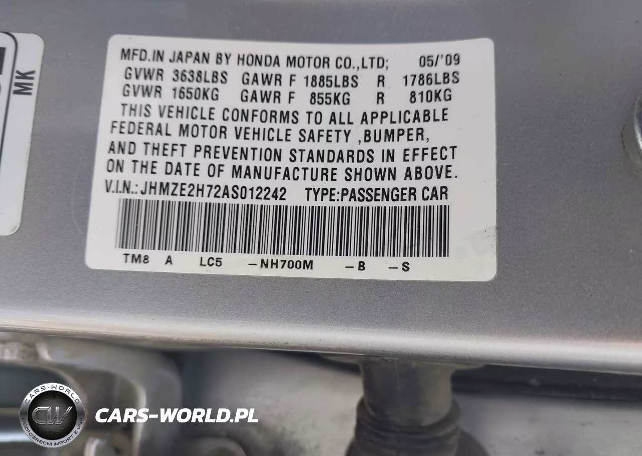 2010 Honda Insight Ex VIN:JHMZE2H72AS012242 - 9