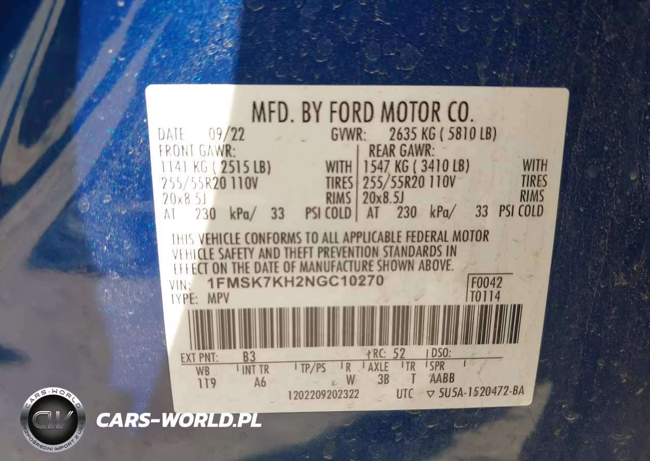 2022 Ford Explorer St-Line VIN:1FMSK7KH2NGC10270 - 9