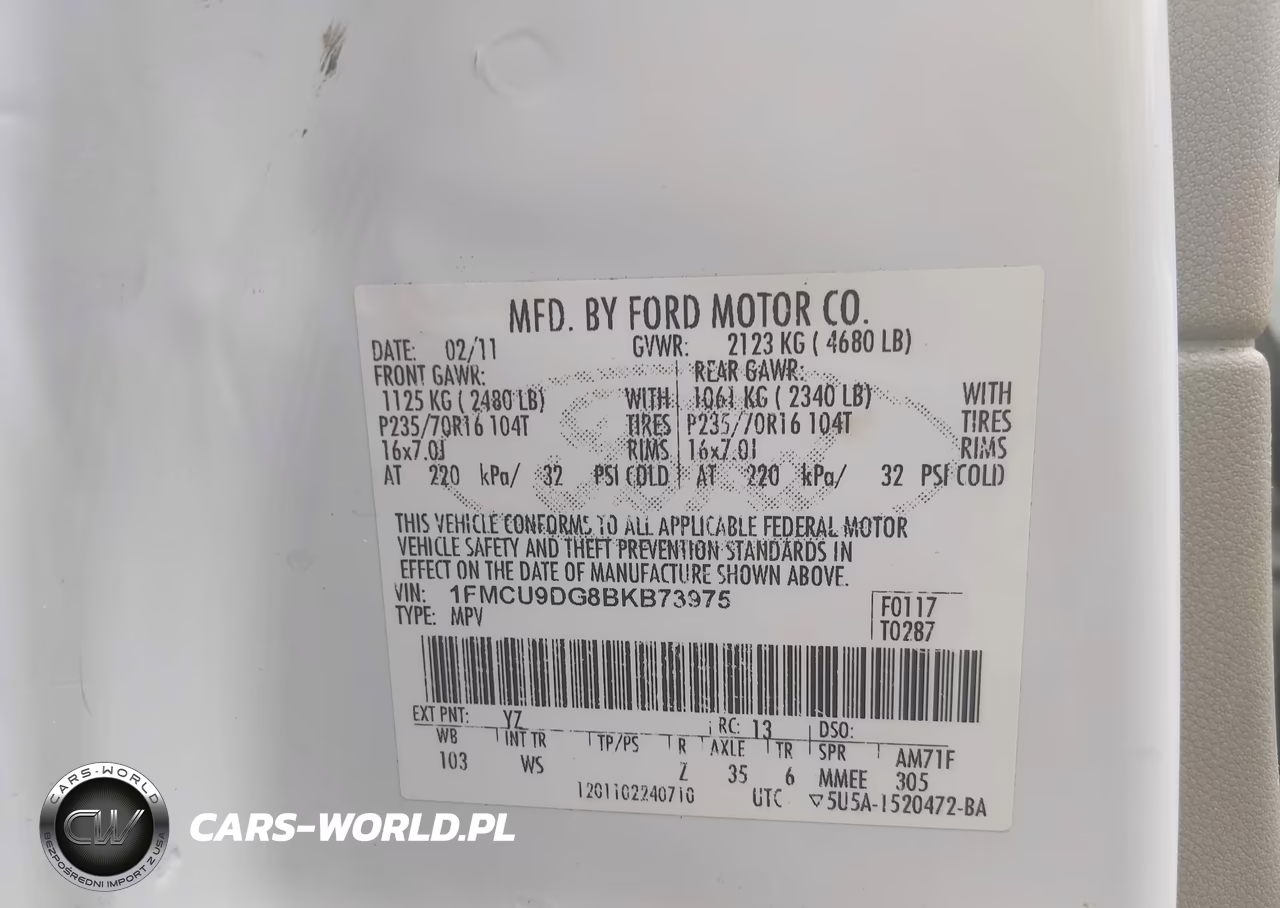 2011 Ford Escape Xlt VIN:1FMCU9DG8BKB73975 - 9