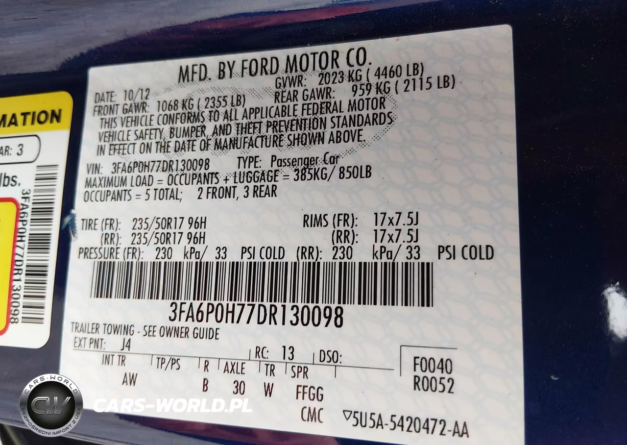 2013 Ford Fusion Se VIN:3FA6P0H77DR130098 - 9