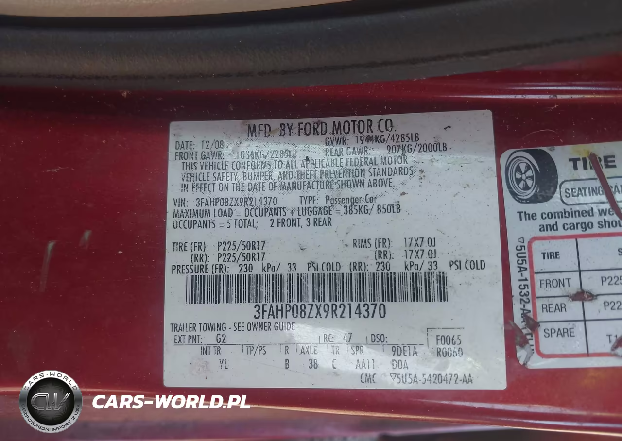 2009 Ford Fusion Sel VIN:3FAHP08ZX9R214370 - 9