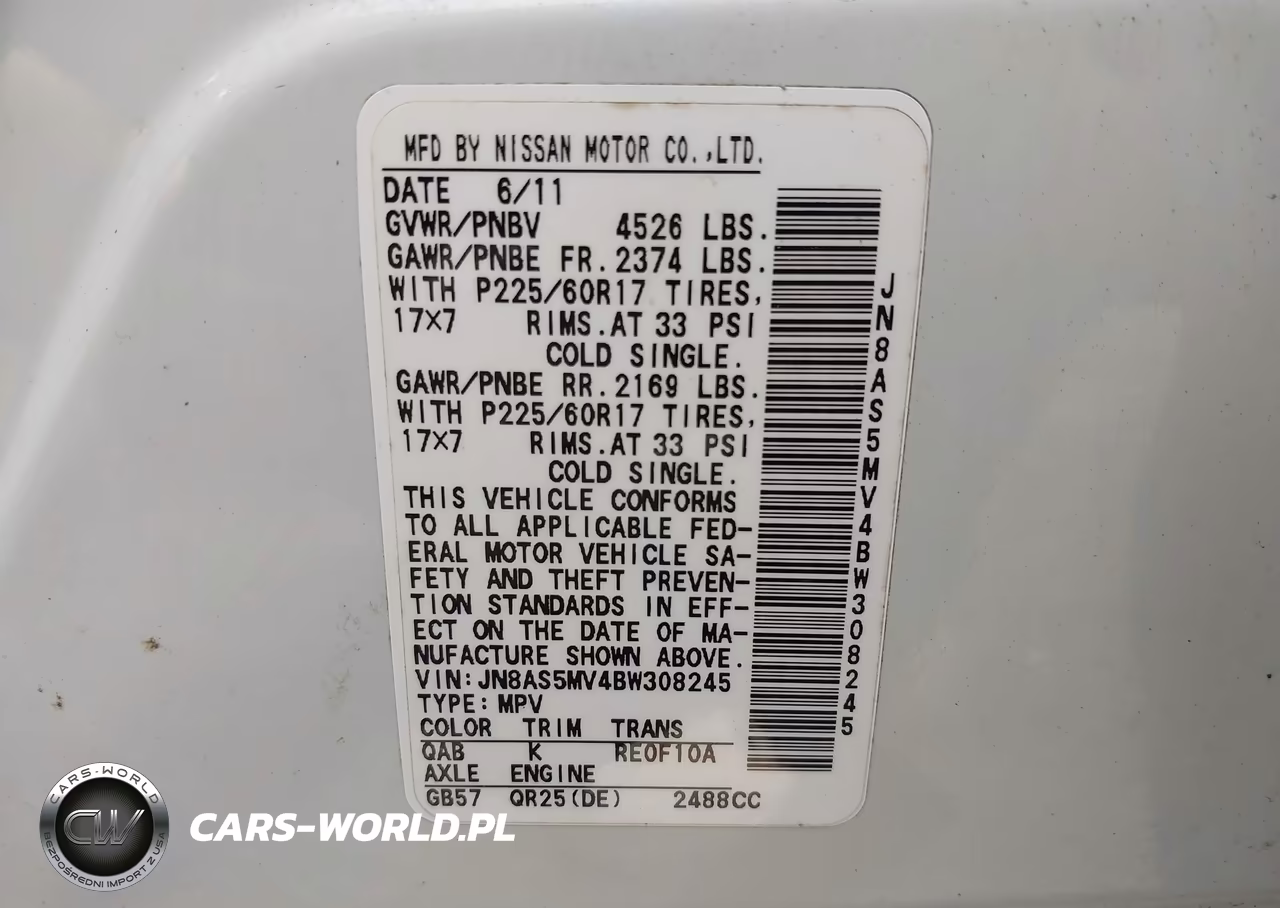 2011 Nissan Rogue Sv VIN:JN8AS5MV4BW308245 - 9