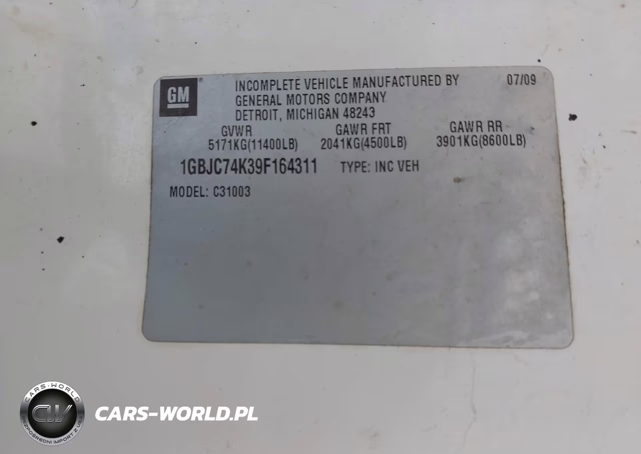 2009 Chevrolet Silverado 3500Hd Chassis Work Truck VIN:1GBJC74K39F164311 - 8