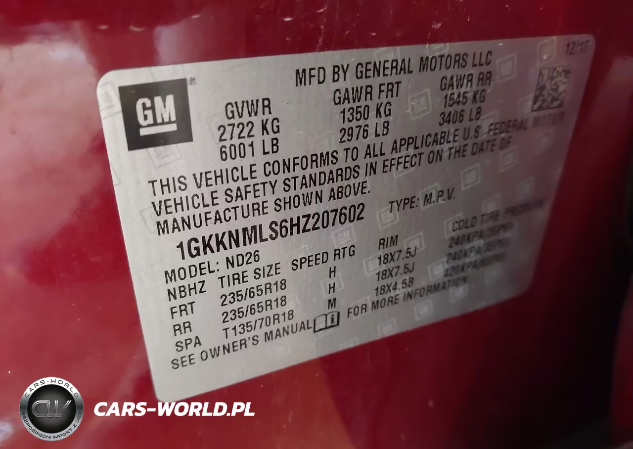 2017 GMC Acadia Slt-1 VIN:1GKKNMLS6HZ207602 - 9