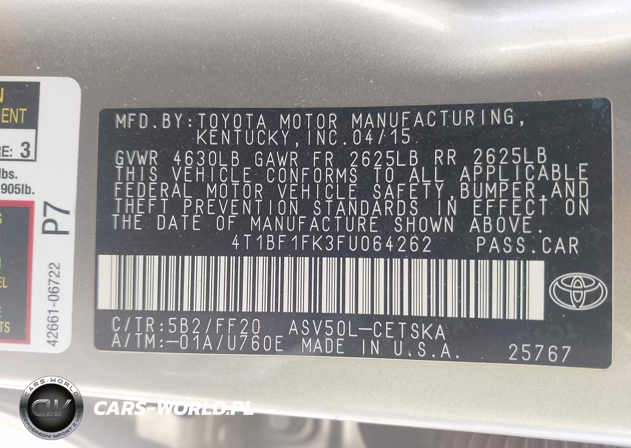2015 Toyota Camry Se VIN:4T1BF1FK3FU064262 - 9