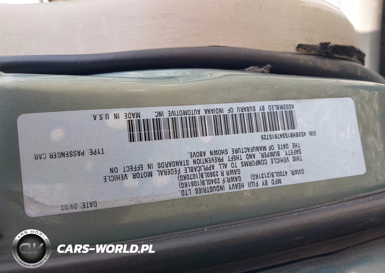 2004 Subaru Outback H6-3.0 W-35Th Anniversary Edition VIN:4S3BH815347615729 - 9