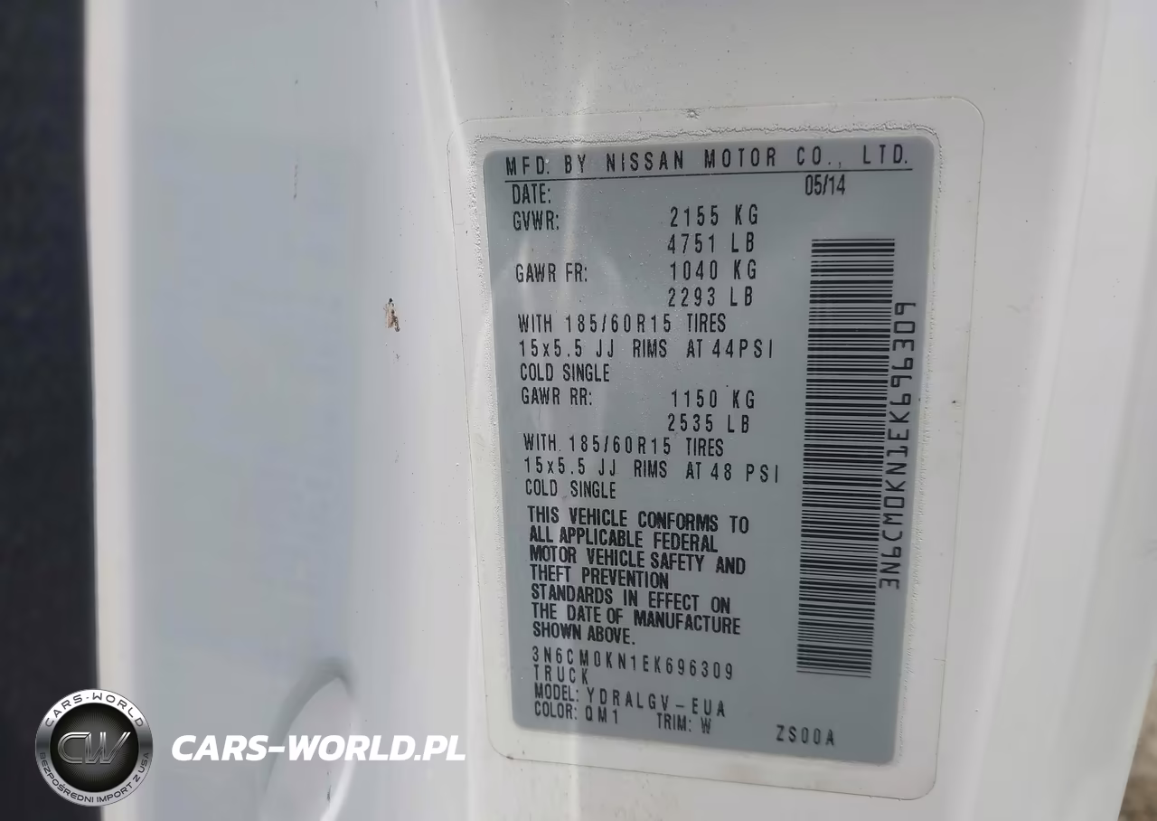 2014 Nissan Nv200 Sv VIN:3N6CM0KN1EK696309 - 9
