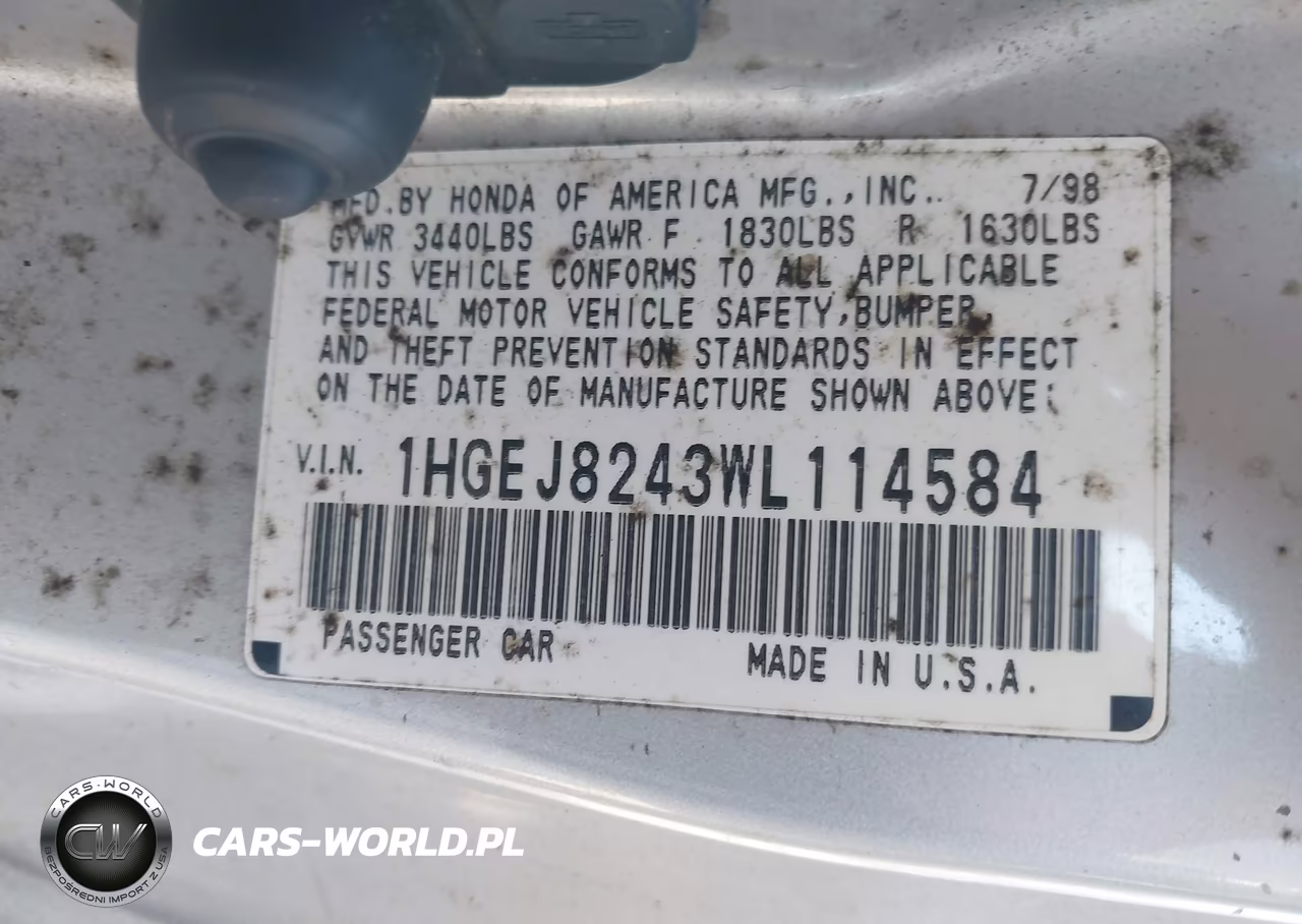 1998 Honda Civic Ex VIN:1HGEJ8243WL114584 - 9