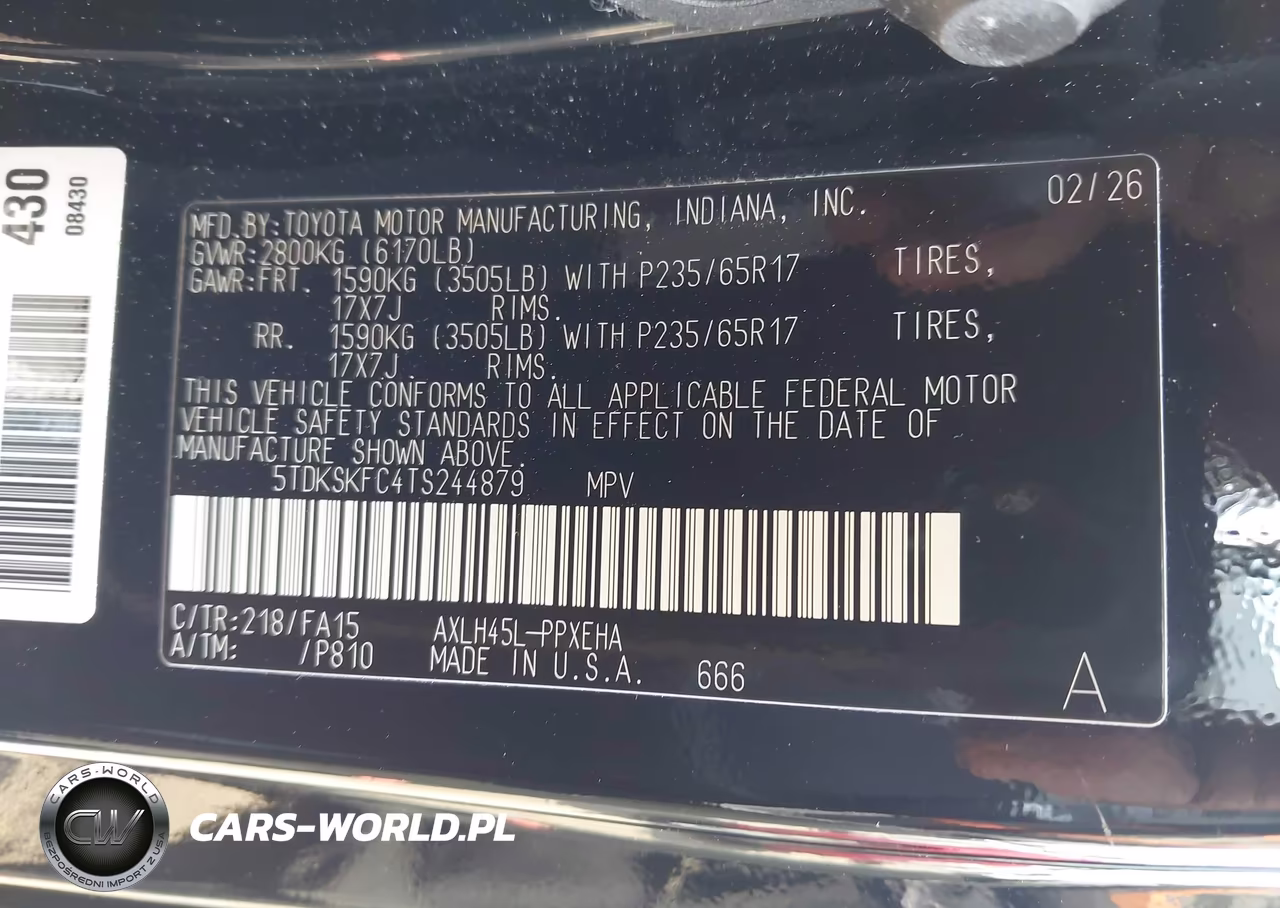 2026 Toyota Sienna Le VIN:5TDKSKFC4TS244879 - 9