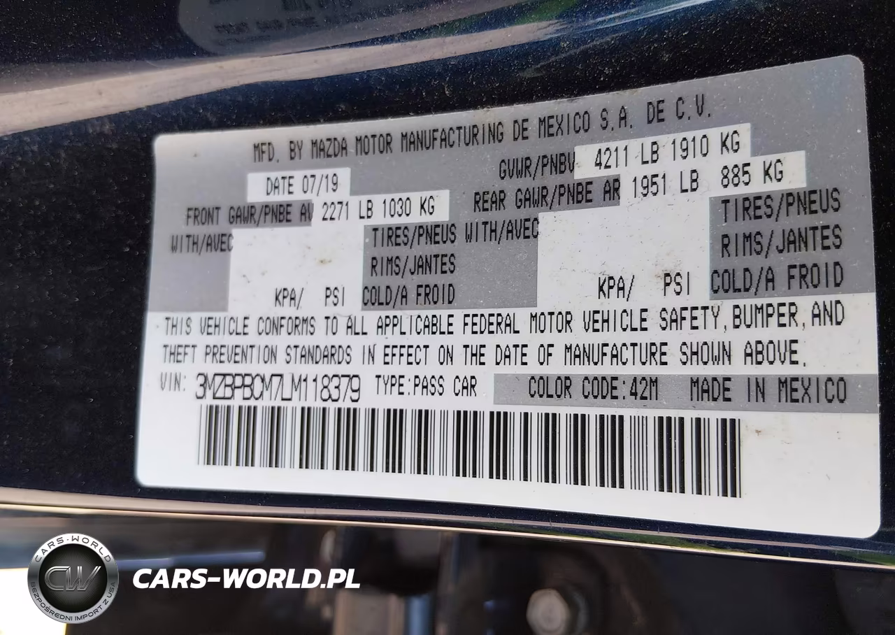 2020 Mazda Mazda3 Select Package VIN:3MZBPBCM7LM118379 - 9