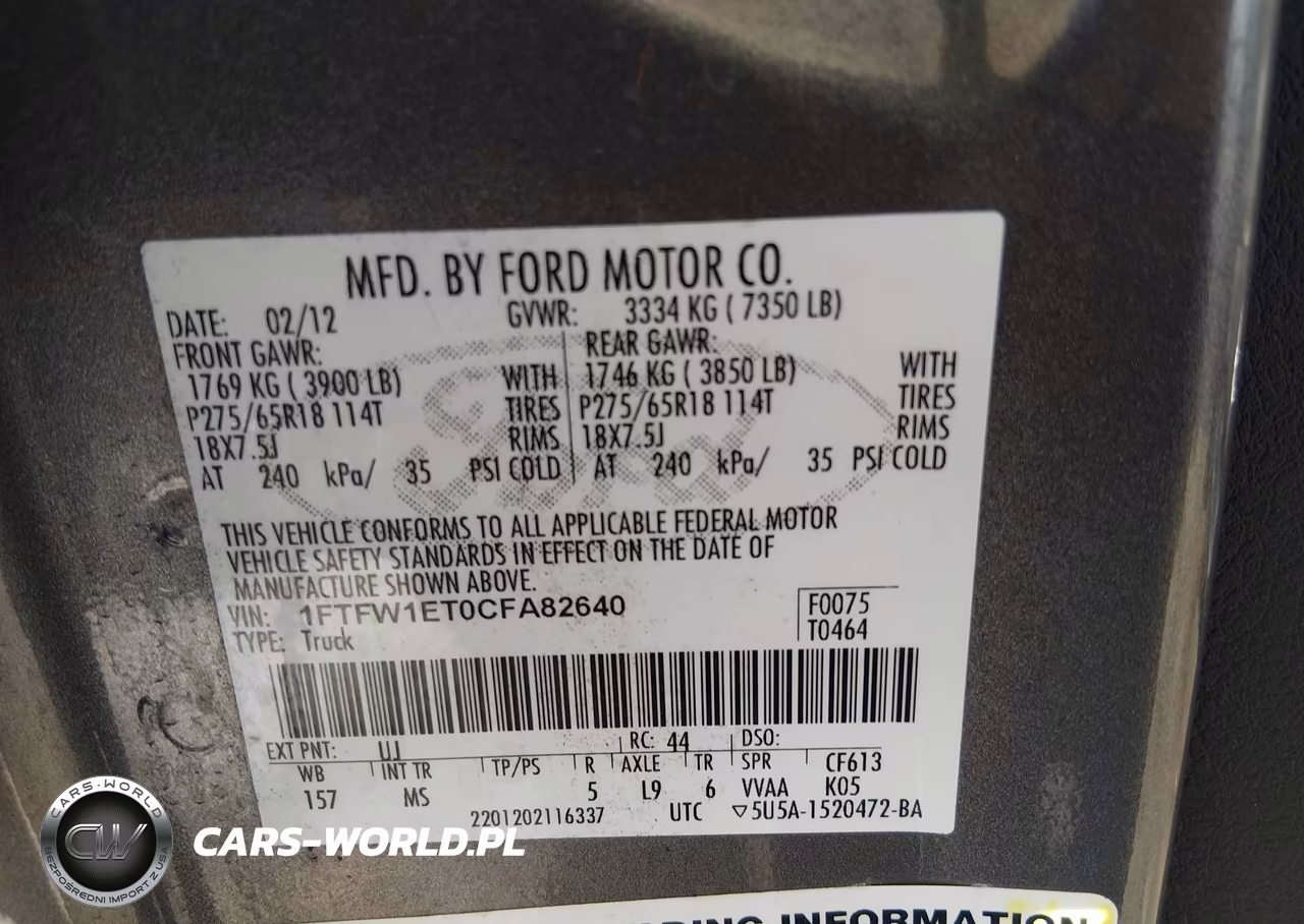 2012 Ford F-150 Xlt VIN:1FTFW1ET0CFA82640 - 9