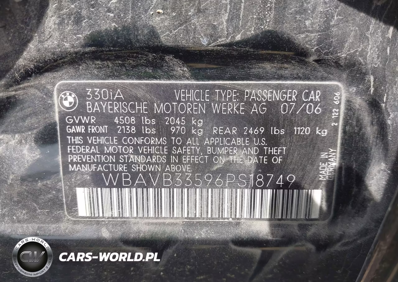 2006 BMW 330I VIN:WBAVB33596PS18749 - 9