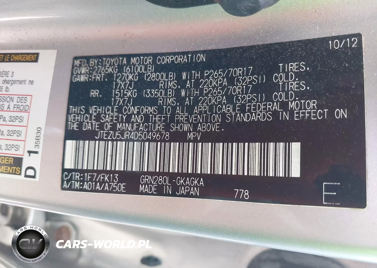 2013 Toyota 4Runner Sr5 VIN:JTEZU5JR4D5049678 - 9