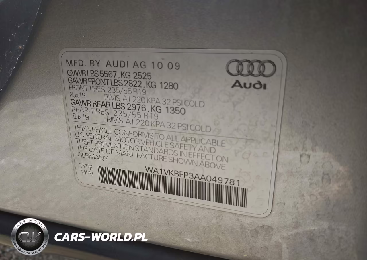 2010 Audi Q5 3.2 Premium VIN:WA1VKBFP3AA049781 - 9