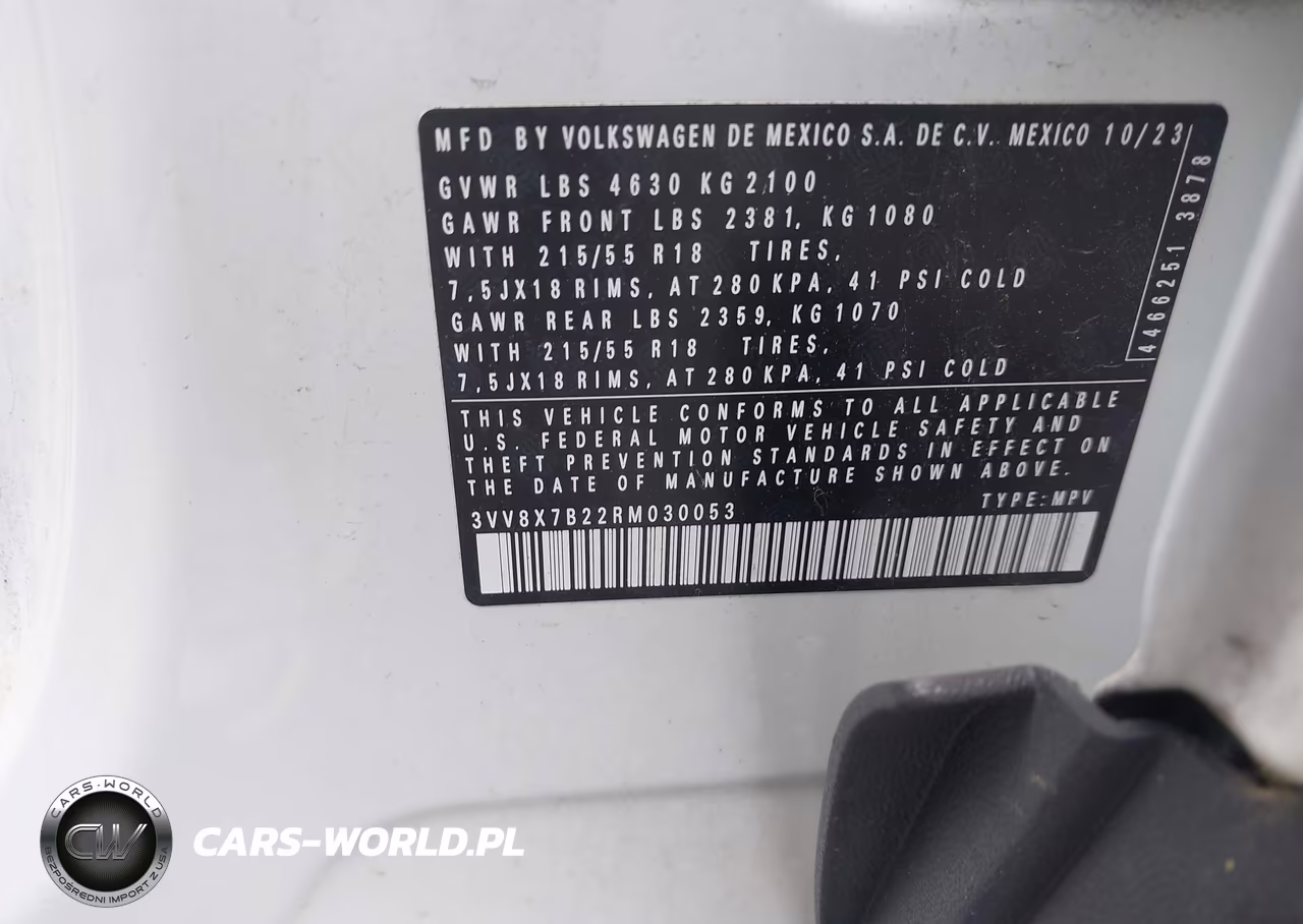 2024 Volkswagen Taos 1.5T S VIN:3VV8X7B22RM030053 - 9