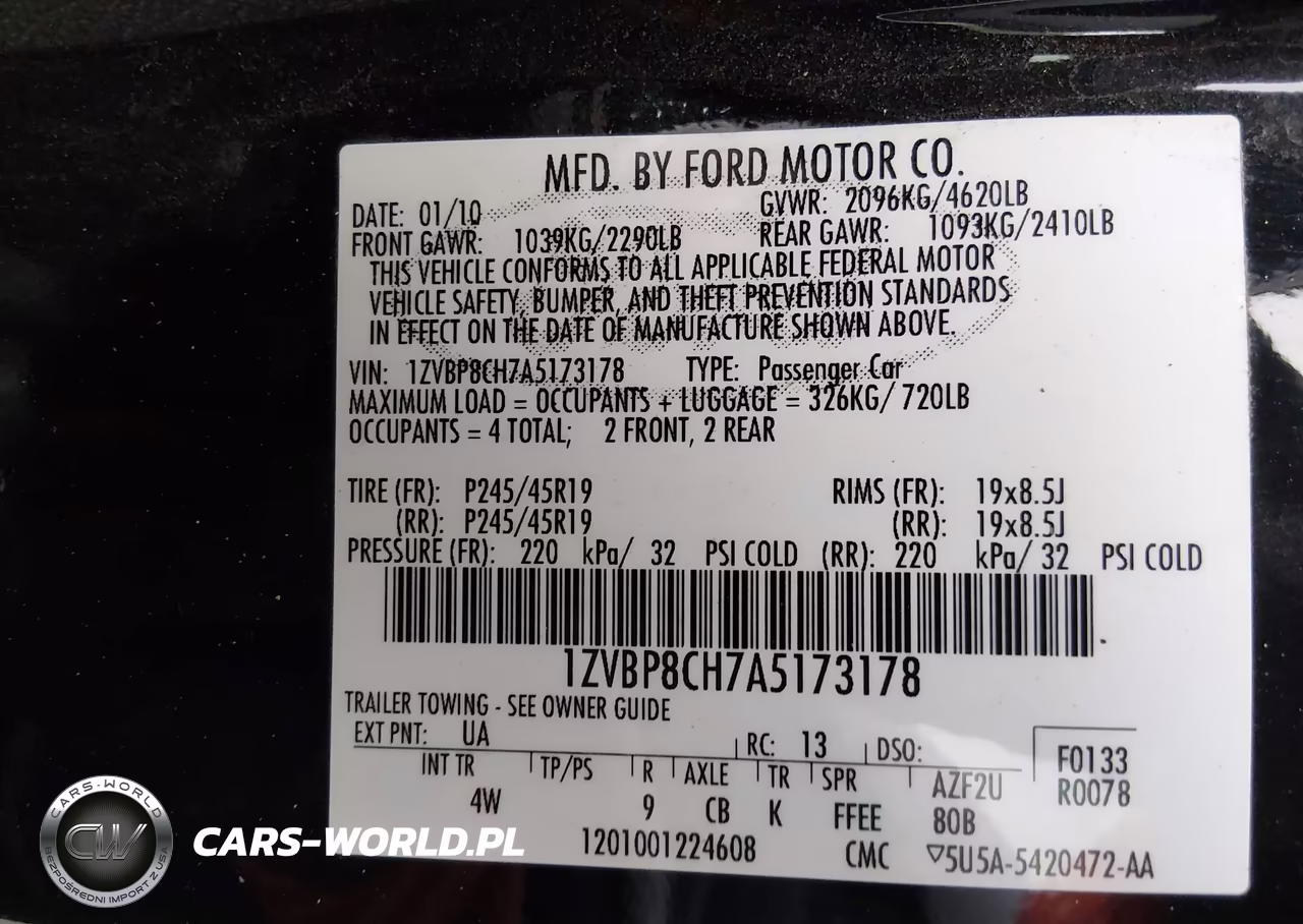 2010 Ford Mustang Gt-Gt Premium VIN:1ZVBP8CH7A5173178 - 9