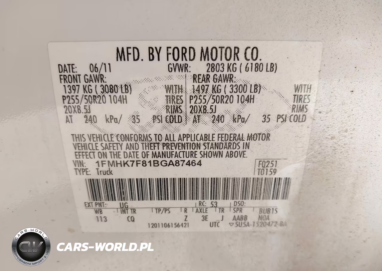 2011 Ford Explorer Limited VIN:1FMHK7F81BGA87464 - 9