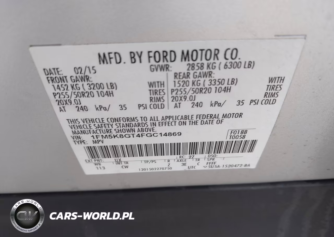2015 Ford Explorer Sport VIN:1FM5K8GT4FGC14869 - 9