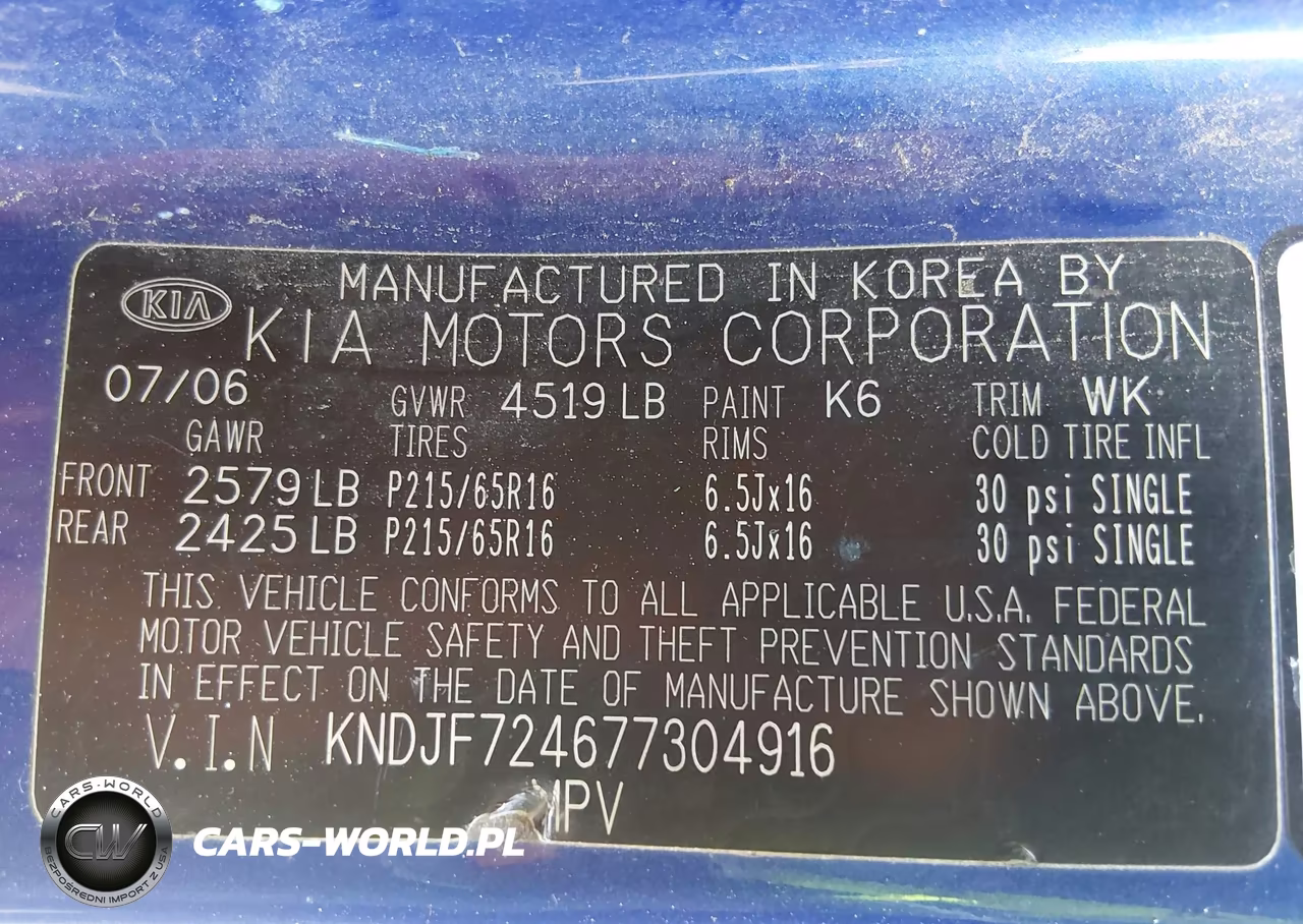 2007 Kia Sportage Lx VIN:KNDJF724677304916 - 9