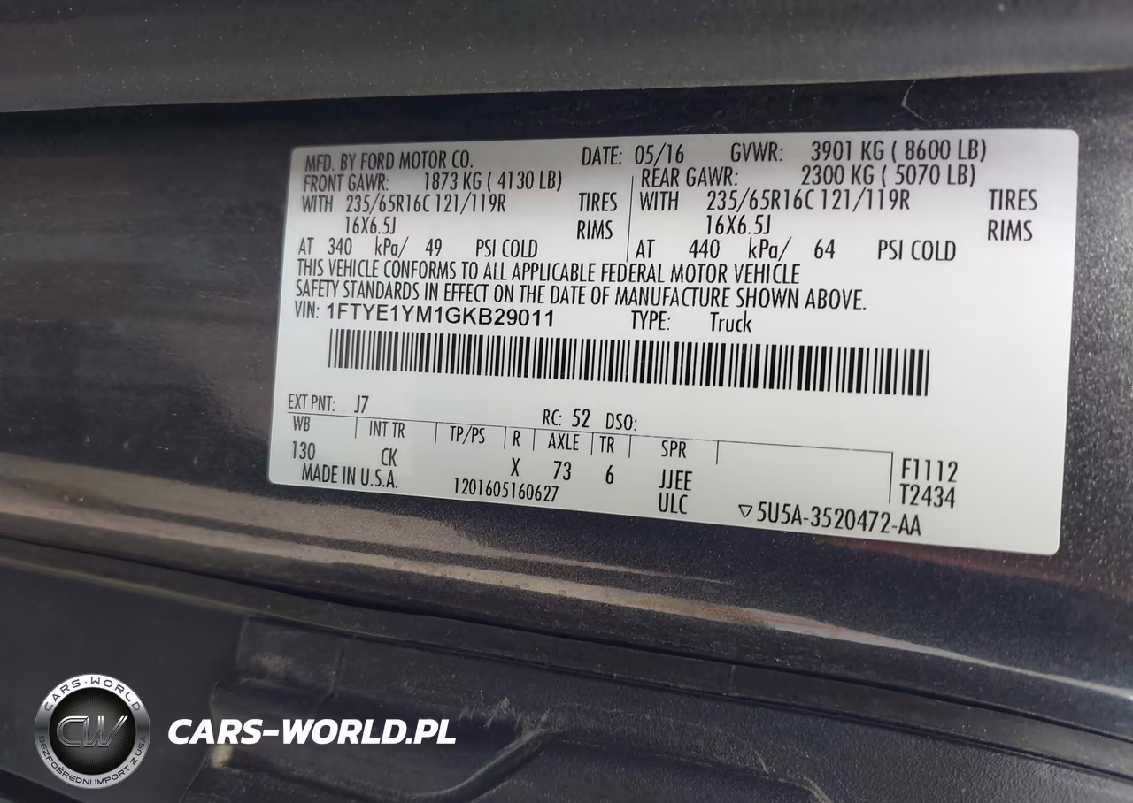 2016 Ford Transit-150 VIN:1FTYE1YM1GKB29011 - 9
