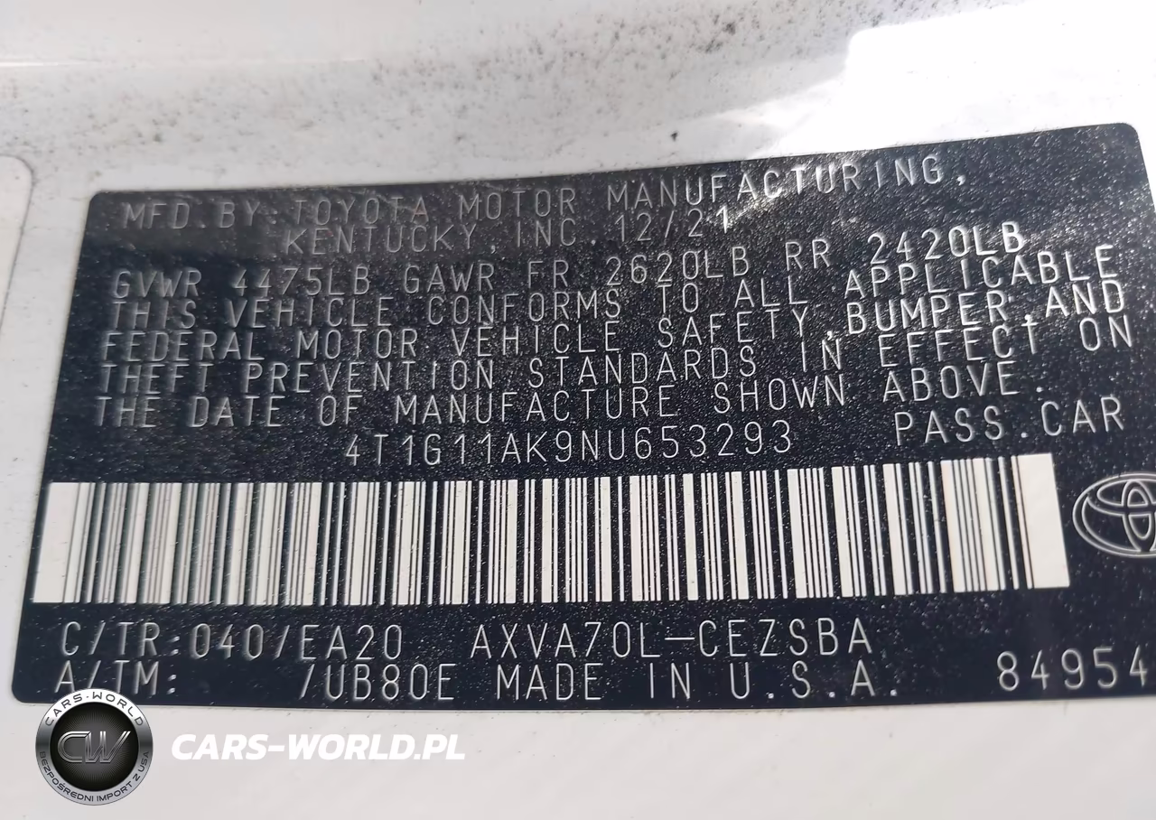 2022 Toyota Camry Se VIN:4T1G11AK9NU653293 - 9