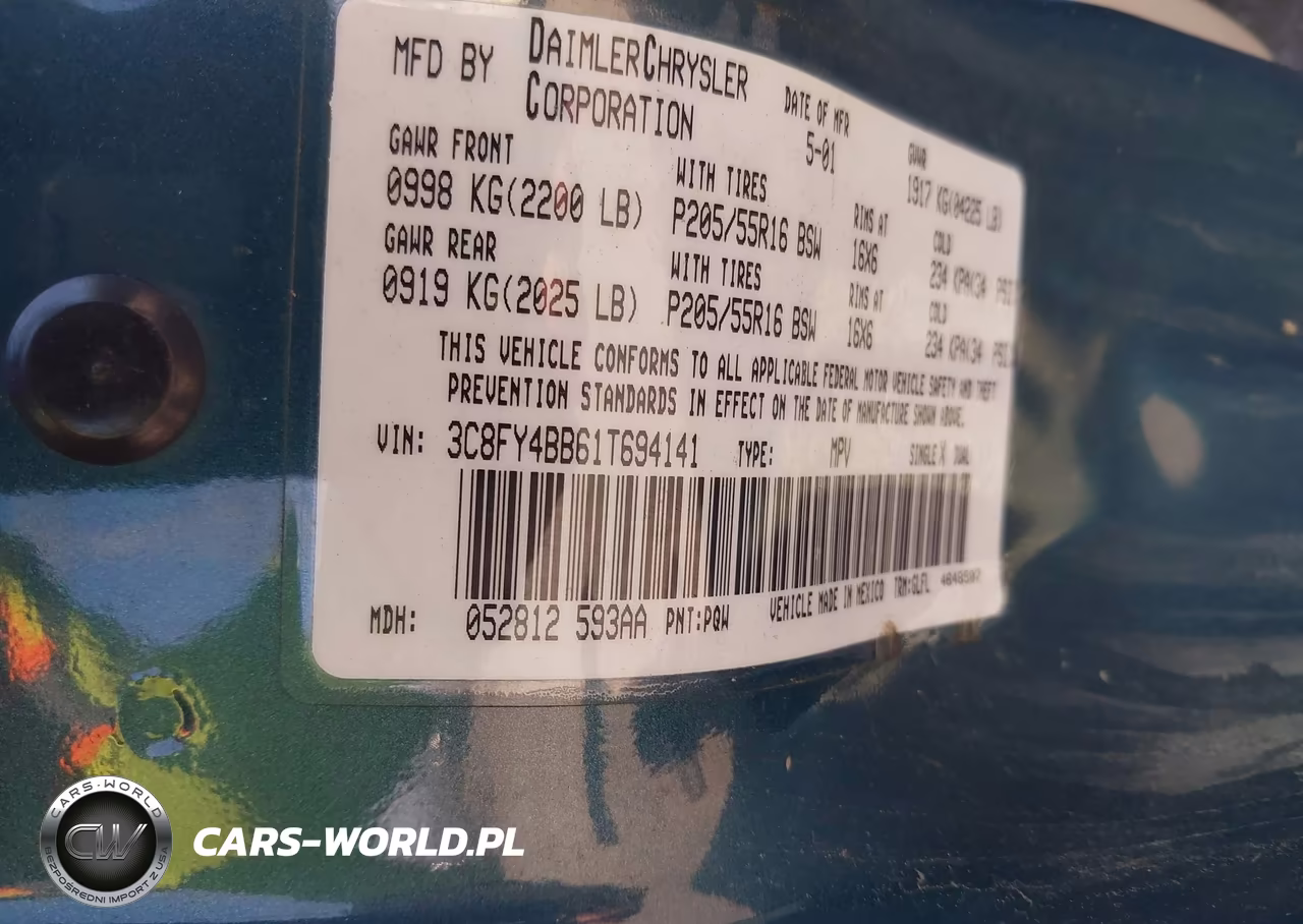 2001 Chrysler Pt Cruiser VIN:3C8FY4BB61T694141 - 9