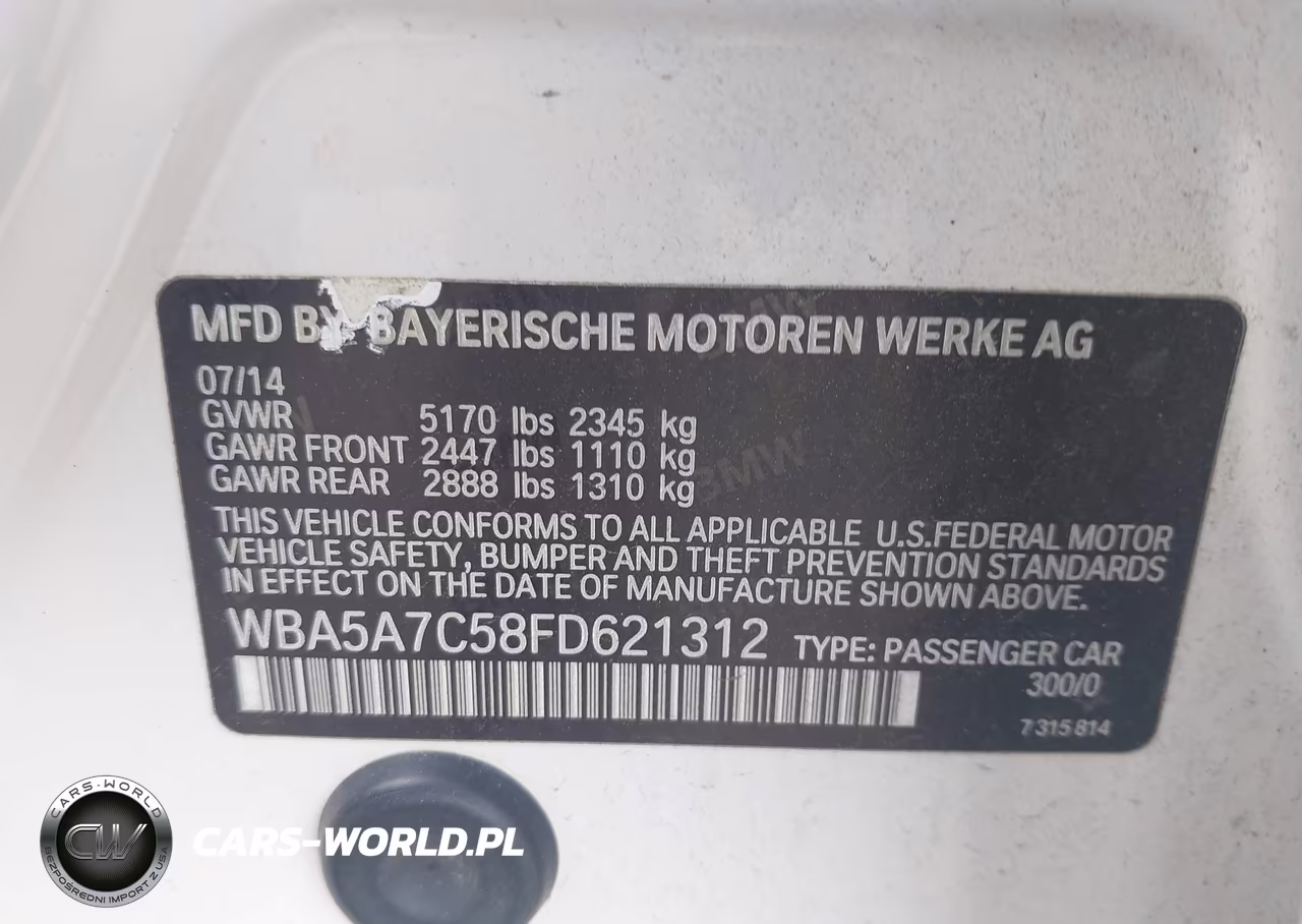 2015 BMW 528I xDrive VIN:WBA5A7C58FD621312 - 9