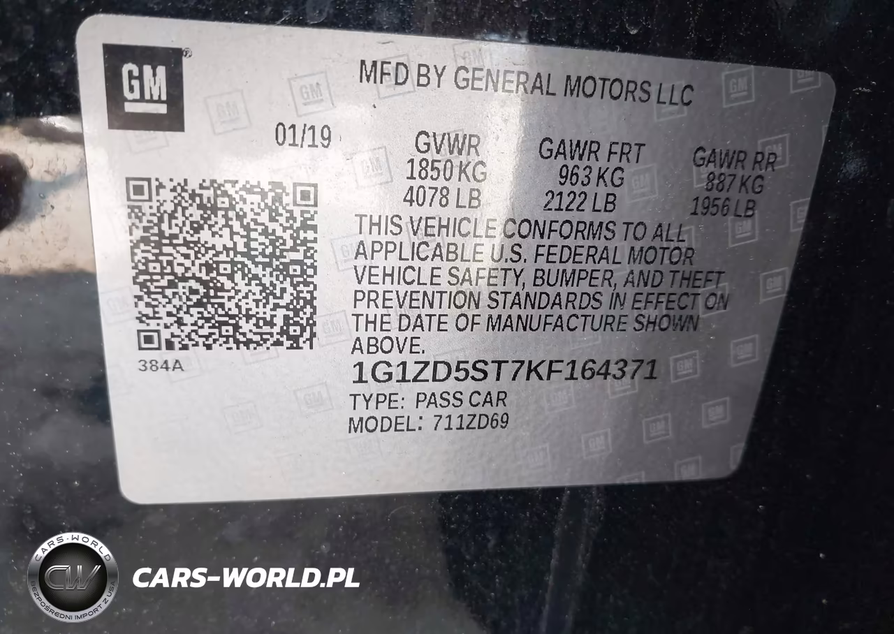 2019 Chevrolet Malibu Lt VIN:1G1ZD5ST7KF164371 - 9