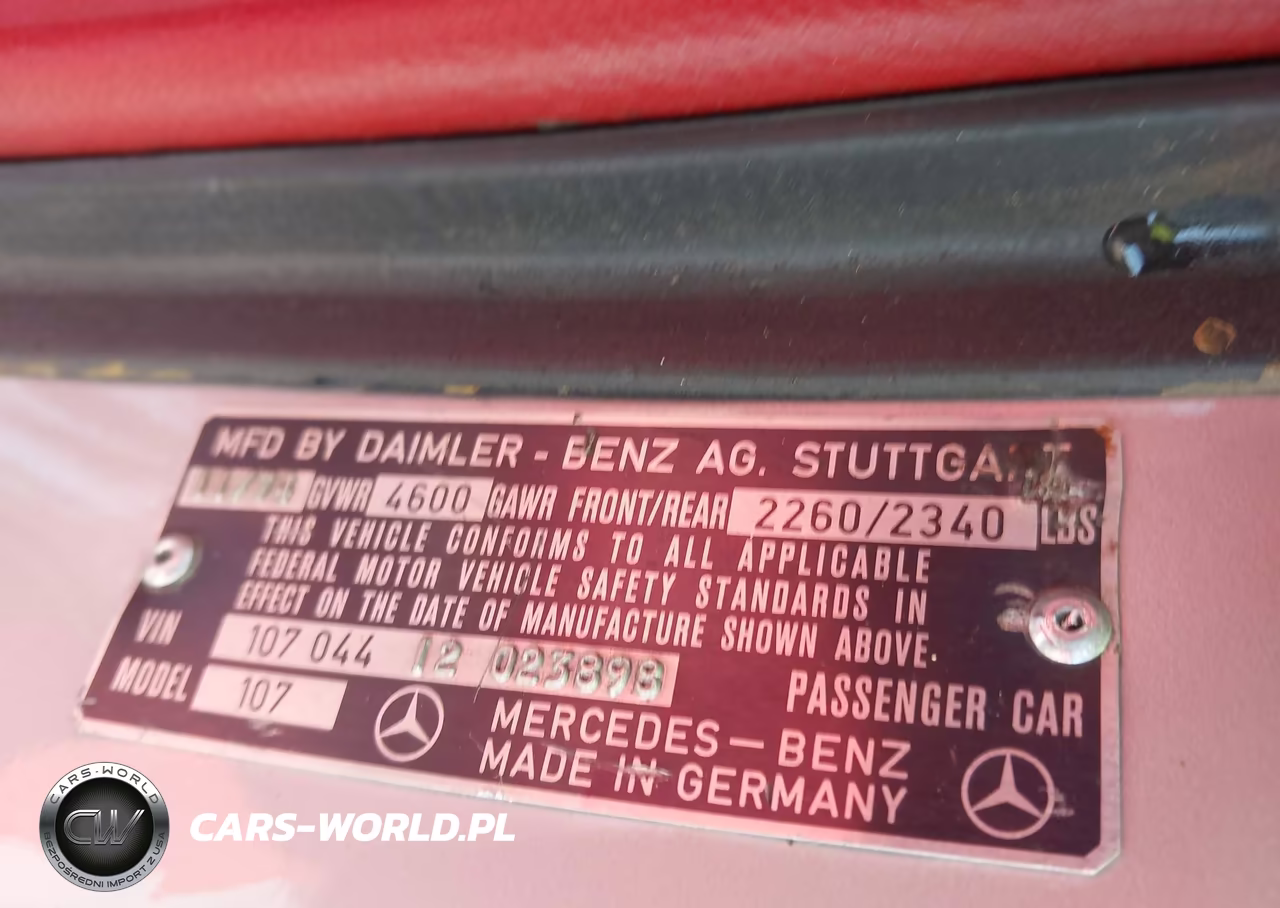 1975 Merz Sl-Class VIN:10704412023898 - 9