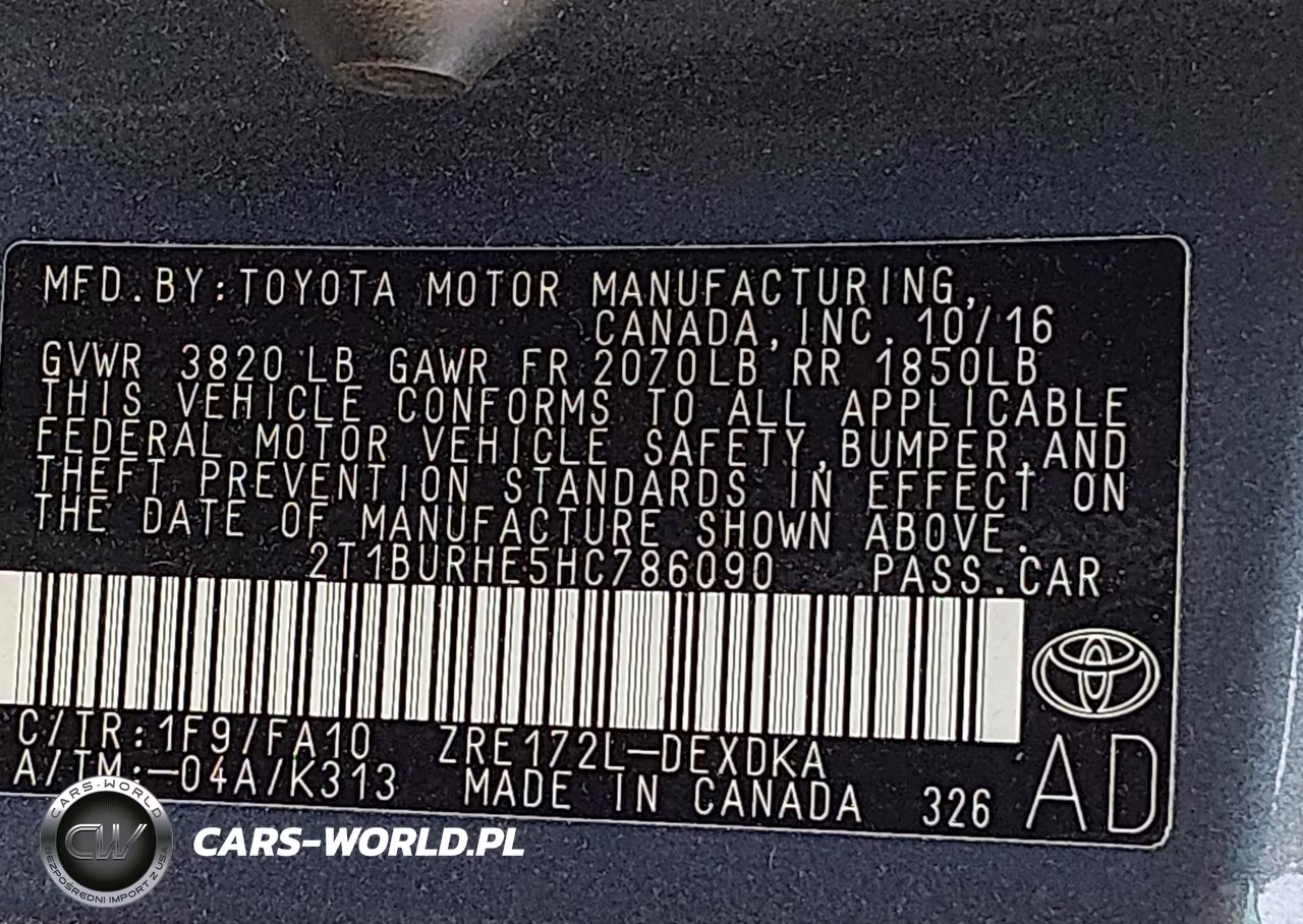 2017 Toyota Corolla L VIN:2T1BURHE5HC786090 - 9
